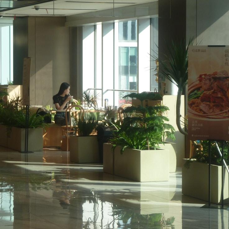 Shopping mall with wide corridors suitable for strollers